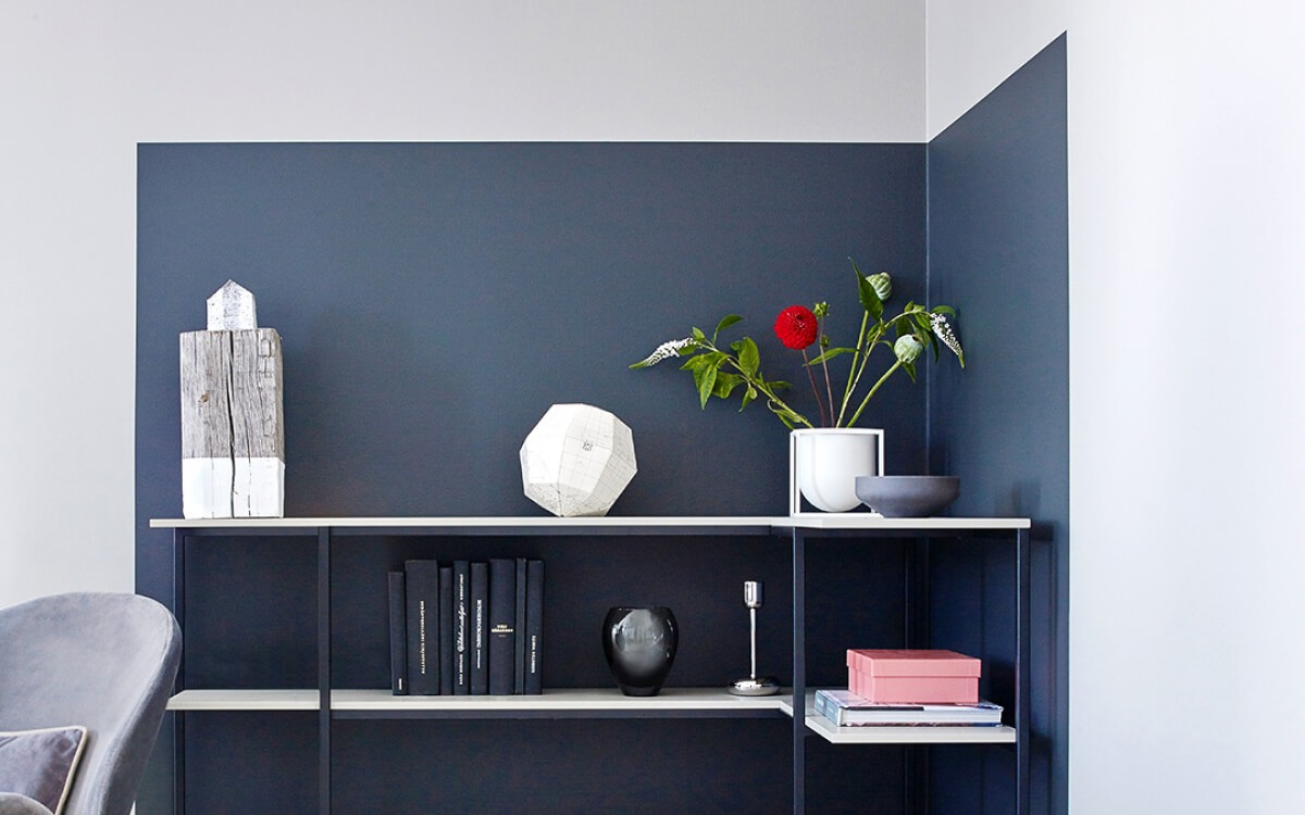 Dark blue feature wall discount